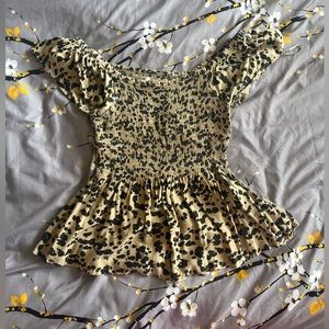 Cheetah print peplum top